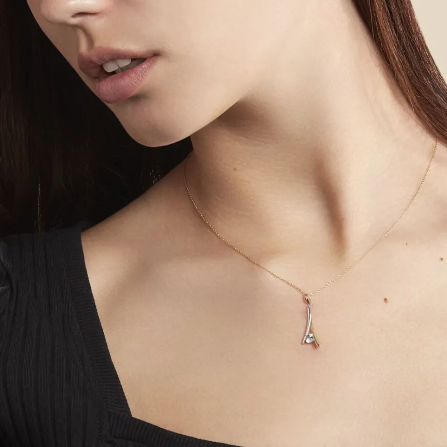 Histoire d'Or Collier Madli Or Bicolore Topaze
