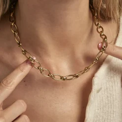 Histoire d'Or Collier Maille Perry Acier Doré