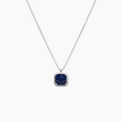 Histoire d'Or Collier Mani Argent Blanc Lapis Lazuli