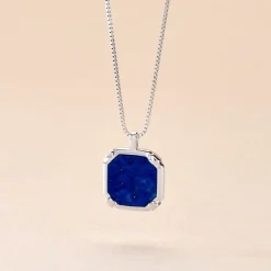 Histoire d'Or Collier Mani Argent Blanc Lapis Lazuli