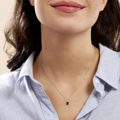Histoire d'Or Collier Marie Or Blanc Saphir Diamant