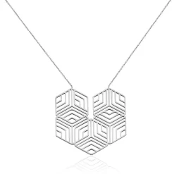 Histoire d'Or Collier Martine Acier Blanc