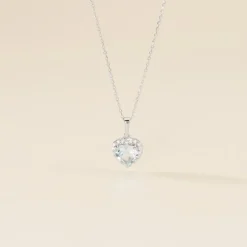 Histoire d'Or Collier Meliora Or Blanc Topaze Bleu Sky Oxyde De Zirconium