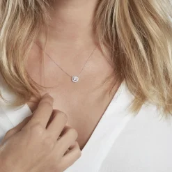 Histoire d'Or Collier Mentoura Or Blanc Diamant Synthétique