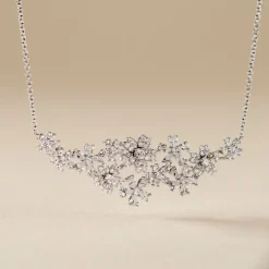 Histoire d'Or Collier Midnight Flower Argent Blanc Oxyde De Zirconium