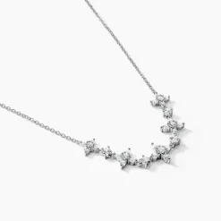 Histoire d'Or Collier Midnight Flower Argent Blanc Oxyde De Zirconium