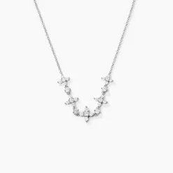 Histoire d'Or Collier Midnight Flower Argent Blanc Oxyde De Zirconium