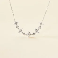 Histoire d'Or Collier Midnight Flower Argent Blanc Oxyde De Zirconium