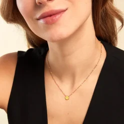 Histoire d'Or Collier Mimosa Argent Rose