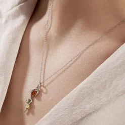 Histoire d'Or Collier Murriel Argent Blanc Ambre