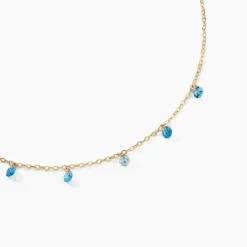 Histoire d'Or Collier Myosothis Plaqué Or Pierres