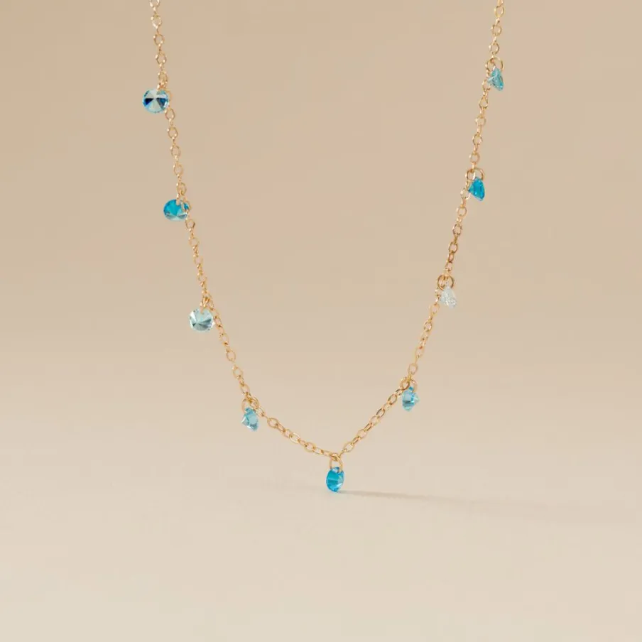 Histoire d'Or Collier Myosothis Plaqué Or Pierres