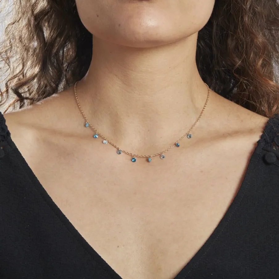 Histoire d'Or Collier Myosothis Plaqué Or Pierres