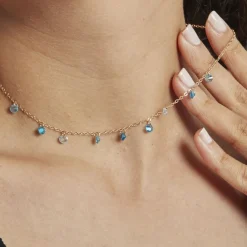 Histoire d'Or Collier Myosothis Plaqué Or Pierres