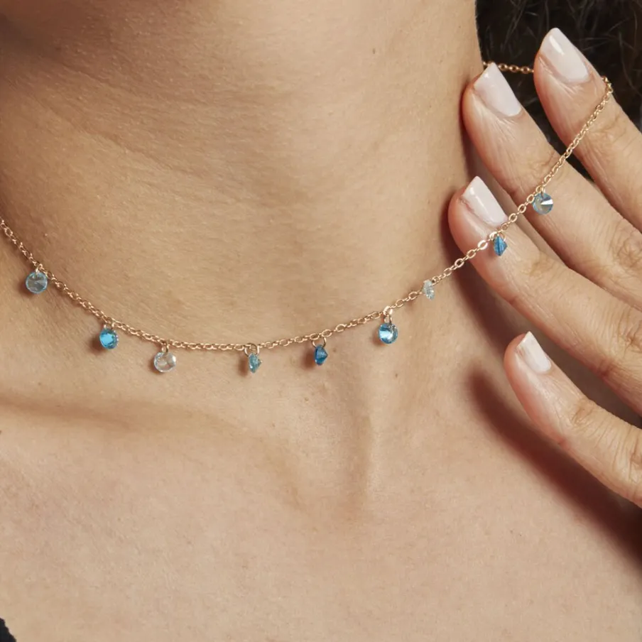 Histoire d'Or Collier Myosothis Plaqué Or Pierres