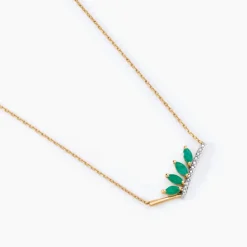 Collier Navette Or Jaune Emeraude Diamant-Histoire d'Or Outlet