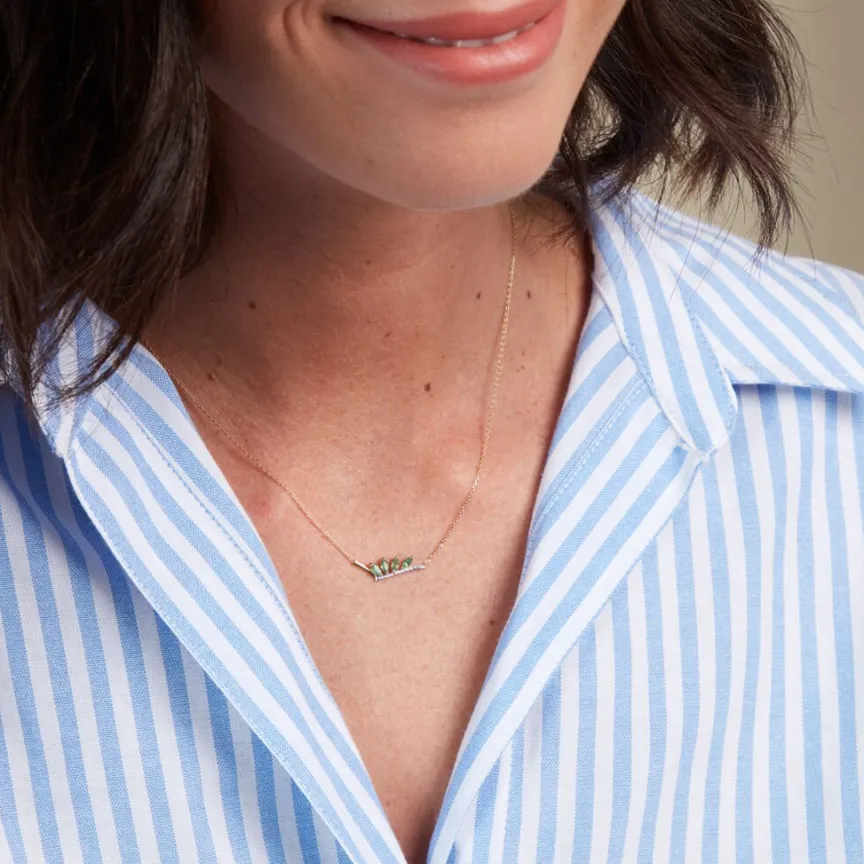 Collier Navette Or Jaune Emeraude Diamant-Histoire d'Or Outlet