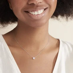 Histoire d'Or Collier Naziha Or Blanc Oxyde De Zirconium