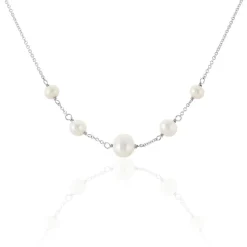 Histoire d'Or Collier Nephtysae Argent Blanc Perle De Culture