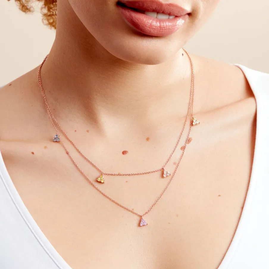 Histoire d'Or Collier Nimbe Argent Rose Oxyde De Zirconium