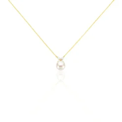 Histoire d'Or Collier Norah Or Jaune Perle De Culture Et Oxyde De Zirconium