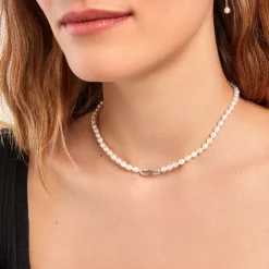 Histoire d'Or Collier Onassis Argent Blanc Perle De Culture Oxyde De Zirconium