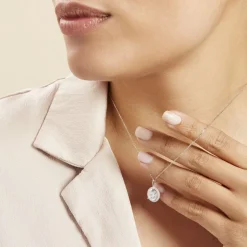 Collier Or Blanc Adil Oxyde De Zirconium-Histoire d'Or