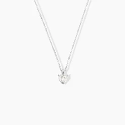 Histoire d'Or Collier Or Blanc Jayde Diamant Synthetique