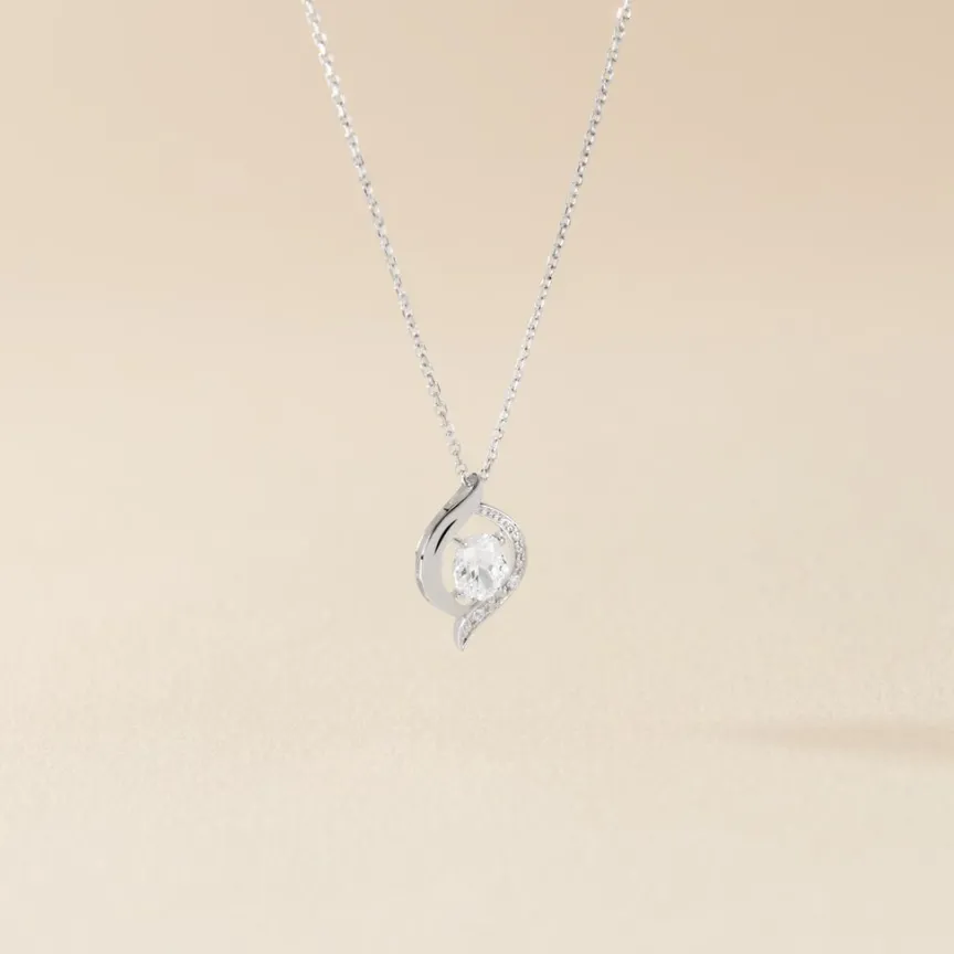 Collier Or Blanc Lydia Oxydes De Zirconium-Histoire d'Or Sale