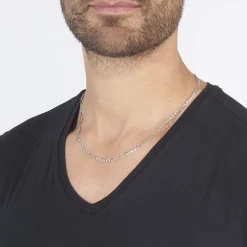 Histoire d'Or Collier Or Blanc Maille Alternée 1/3