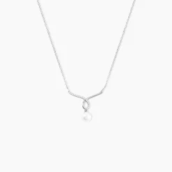 Histoire d'Or Collier Or Blanc Proximae Perle De Culture Oxydes De Zirconium