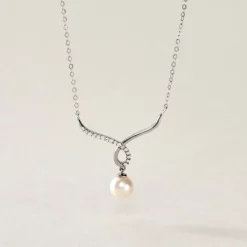 Histoire d'Or Collier Or Blanc Proximae Perle De Culture Oxydes De Zirconium