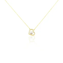 Histoire d'Or Collier Or Jaune Cagiris Oxydes Et Perle De Culture