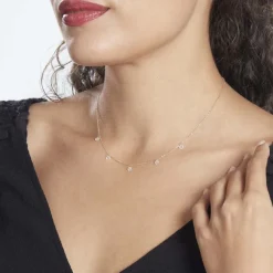 Histoire d'Or Collier Or Jaune Leucitica Oxydes De Zirconium