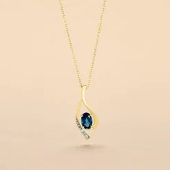 Histoire d'Or Collier Or Jaune Sagesse Topaze Oxydes De Zirconium