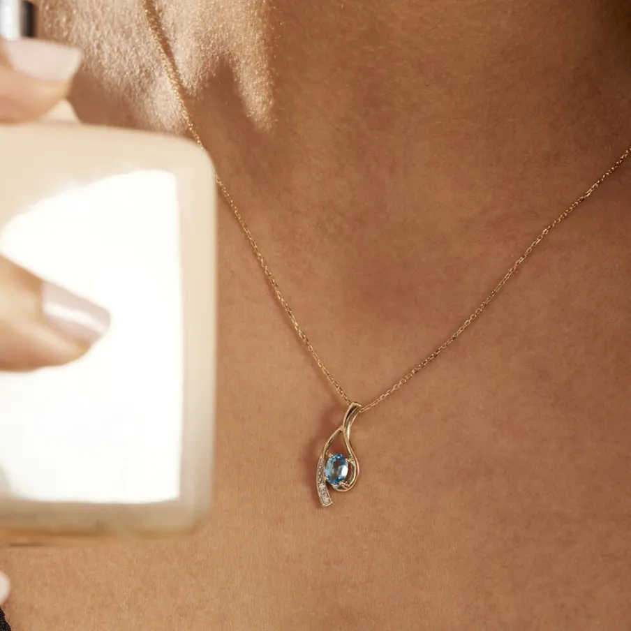 Histoire d'Or Collier Or Jaune Sagesse Topaze Oxydes De Zirconium