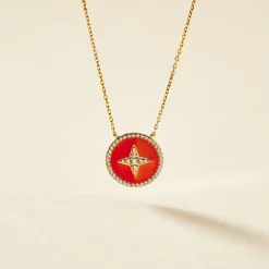 Histoire d'Or Collier Or Jaune Sweet Rosace Oxyde De Zirconium