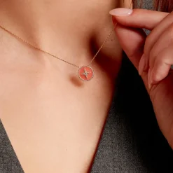 Histoire d'Or Collier Or Jaune Sweet Rosace Oxyde De Zirconium