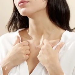 Histoire d'Or Collier Orphee Or Blanc Diamant