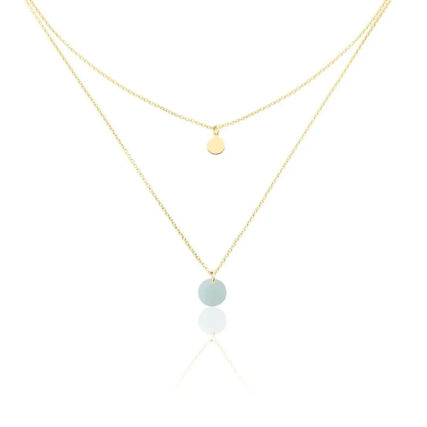 Collier Pampilles Colorées Or Jaune Amazonite-Histoire d'Or Sale