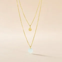 Collier Pampilles Colorées Or Jaune Amazonite-Histoire d'Or Sale