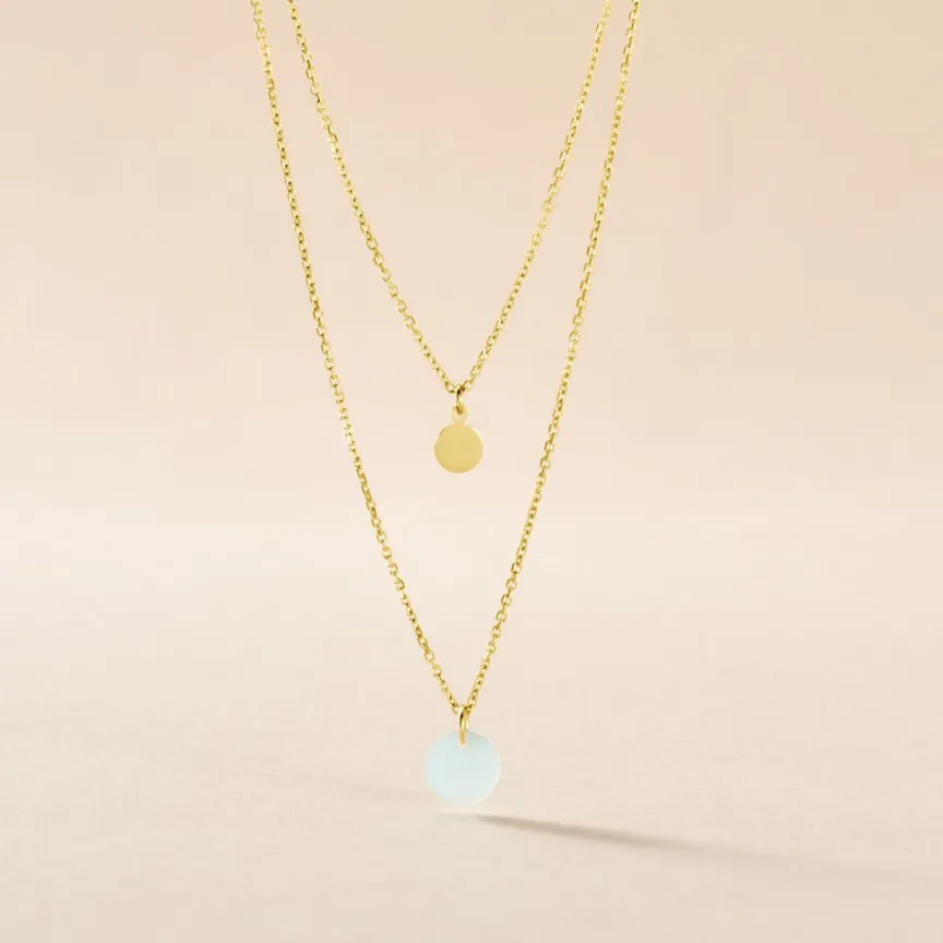 Collier Pampilles Colorées Or Jaune Amazonite-Histoire d'Or Sale