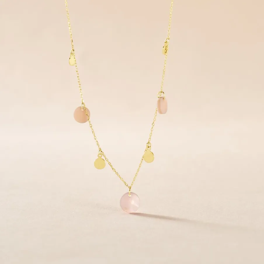 Histoire d'Or Collier Pampilles Colorées Or Jaune Nacre