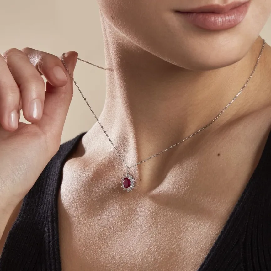 Collier Perez Argent Blanc Oxyde De Zirconium-Histoire d'Or Discount