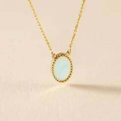 Histoire d'Or Collier Pernia Or Jaune Amazonite
