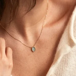 Histoire d'Or Collier Pernia Or Jaune Amazonite