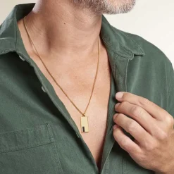 Histoire d'Or Collier Plaqué Or Jaune Francesco Onyx Noir