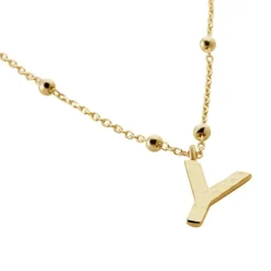 Histoire d'Or Collier Plaqué Or Jaune Lettra