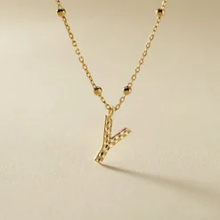 Histoire d'Or Collier Plaqué Or Jaune Lettra