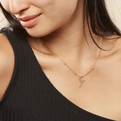 Histoire d'Or Collier Plaqué Or Jaune Lettra